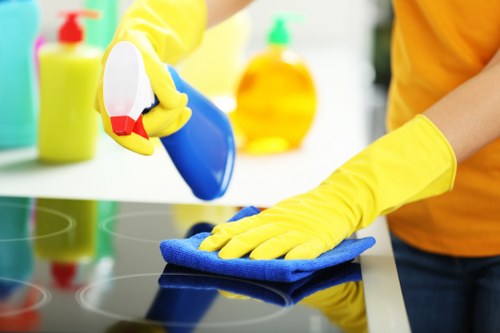 Baking soda being used to deodorize a mattress